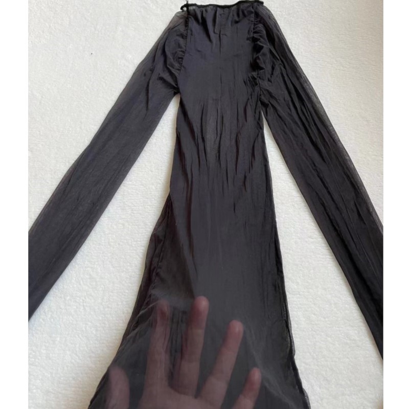 Sexy Mesh Sheer Bodycon Dress - Bodystocking Transparente y Sexy, Lencería Elástica