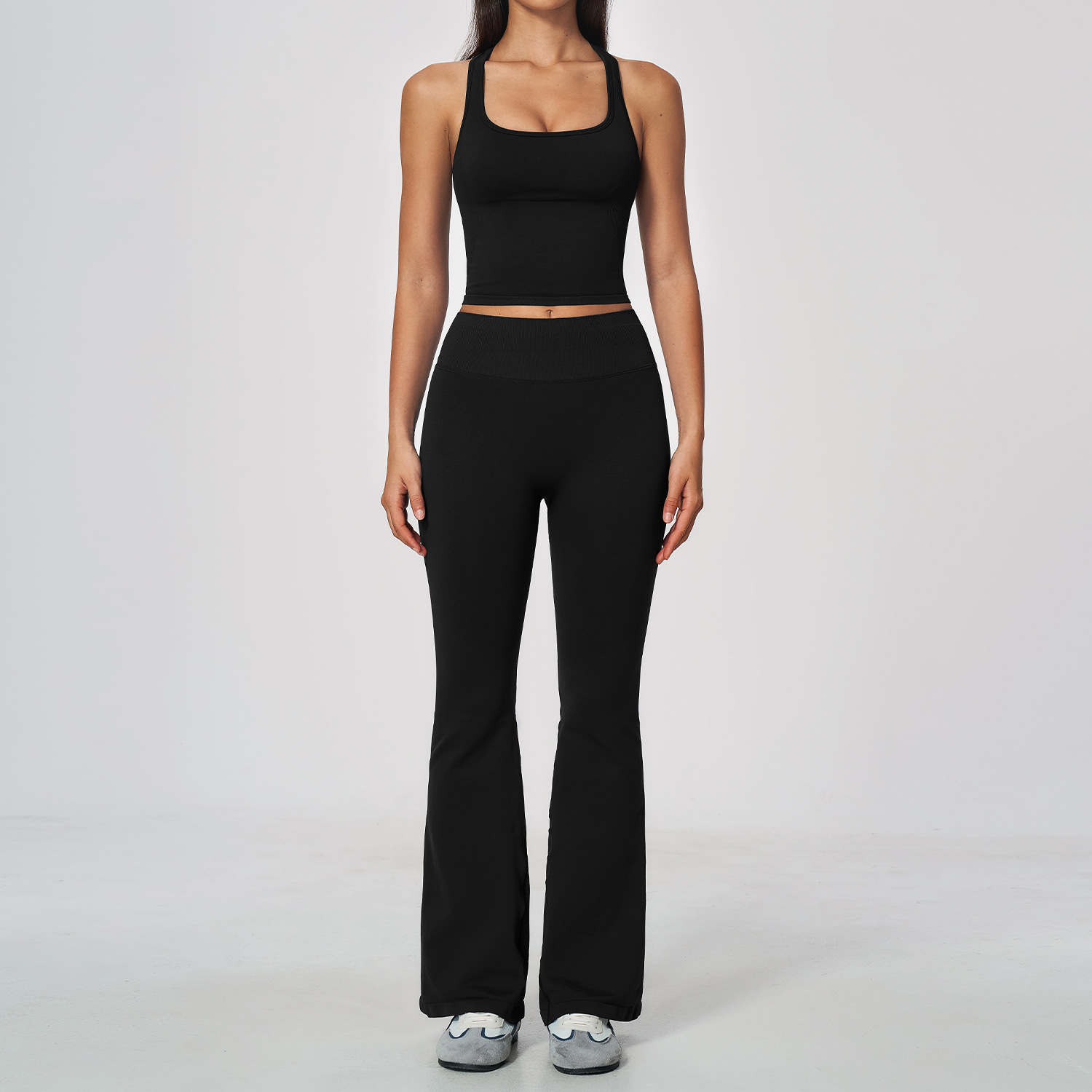 Conjunto de yoga de dos piezas - Seamless Ribbed Workout Tank Top reseña y precio