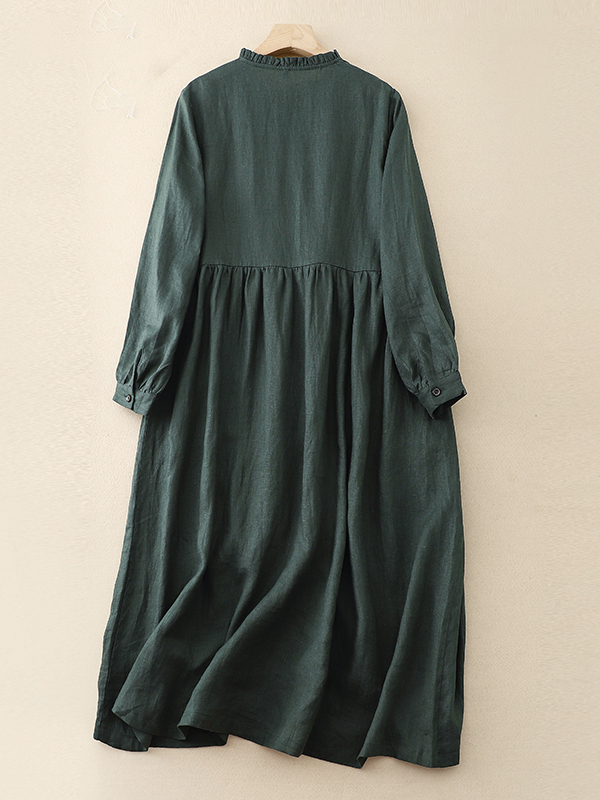 Vestido Casual Holgado de Algo - Casual Loose Linen Shirt Dress reseña y precio