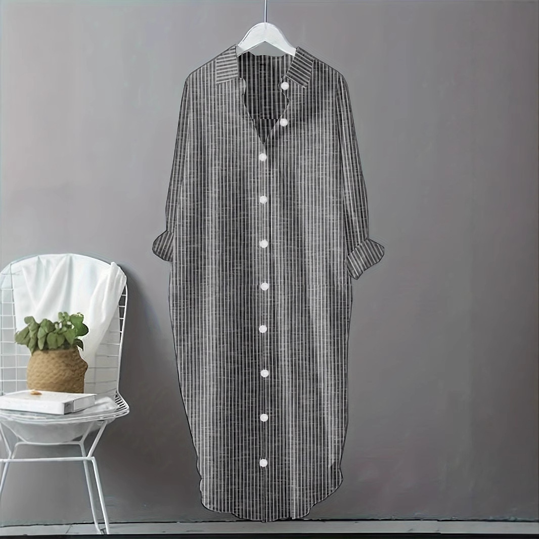 Vestido Camisero Vintage de Al - Casual Loose Linen Shirt Dress reseña y precio