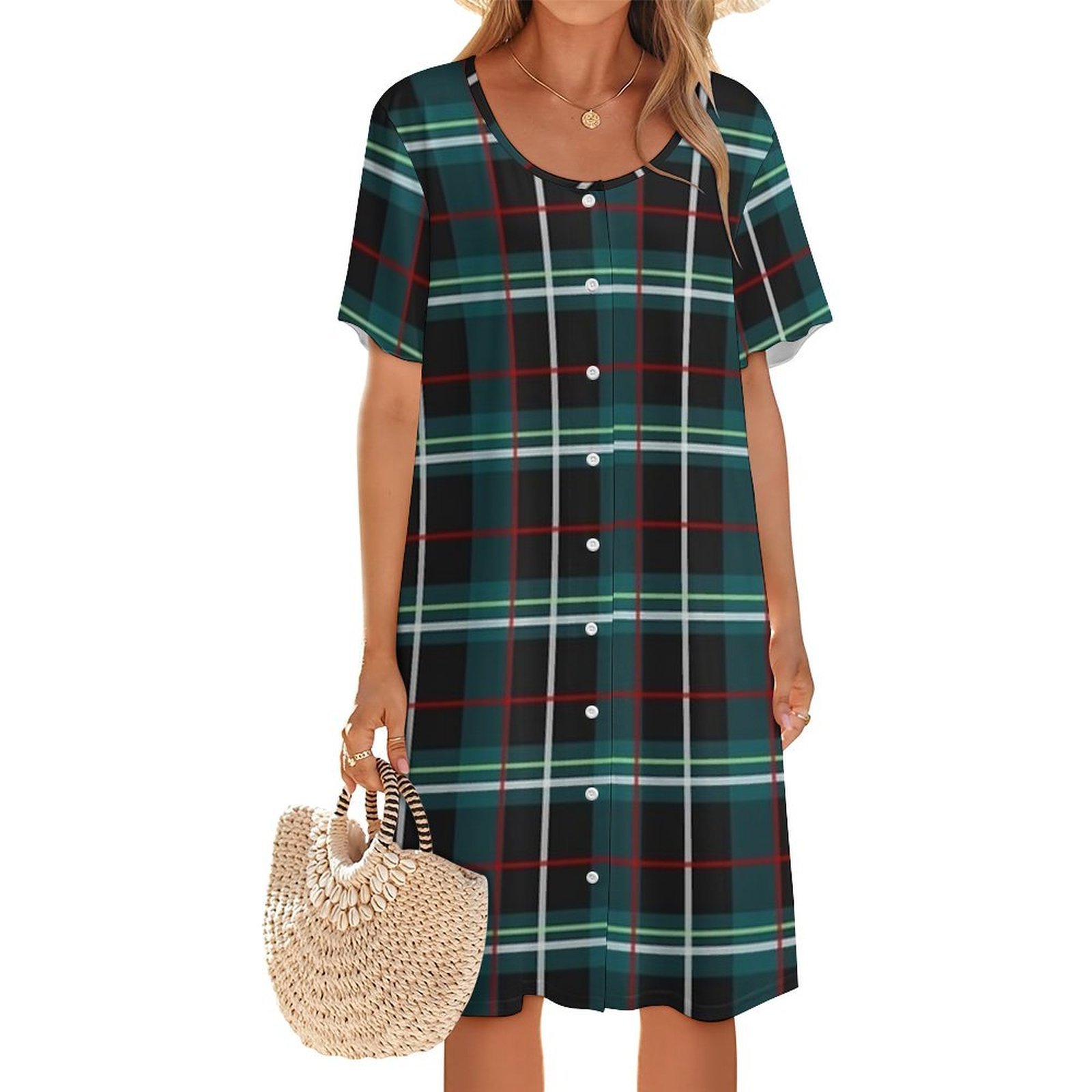 Patrón de vestido de la colecc - Korean Style A Line Shirt Dress reseña y precio
