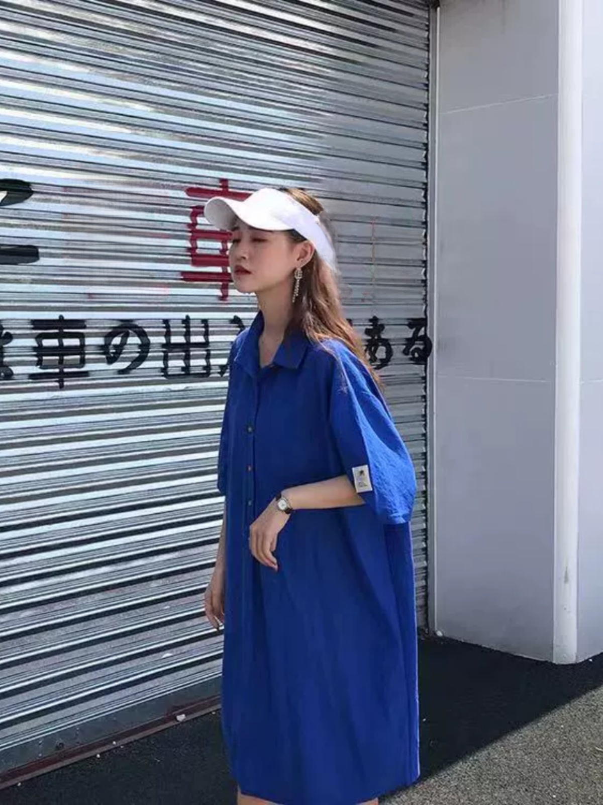 Vestido camisero de talla gran - Korean Style A Line Shirt Dress reseña y precio