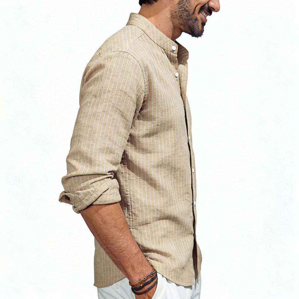 Camisa de lino para hombre, co - Casual Loose Linen Shirt Dress reseña y precio