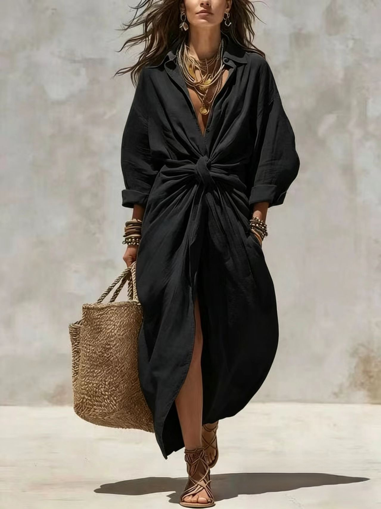Vestido Camisero Boho de Lino  - Boho Summer Beach Maxi Dress reseña y precio