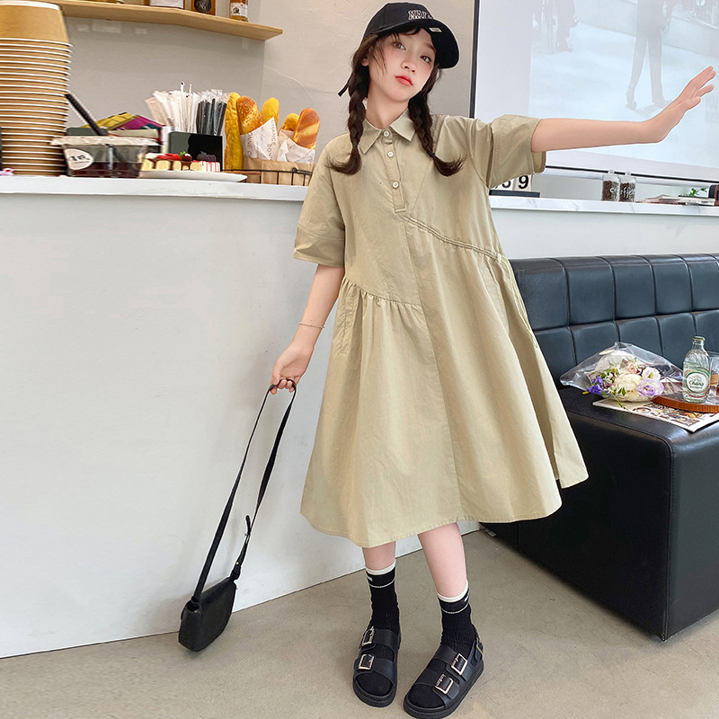 Ropa coreana para niños, vesti - Korean Style A Line Shirt Dress reseña y precio